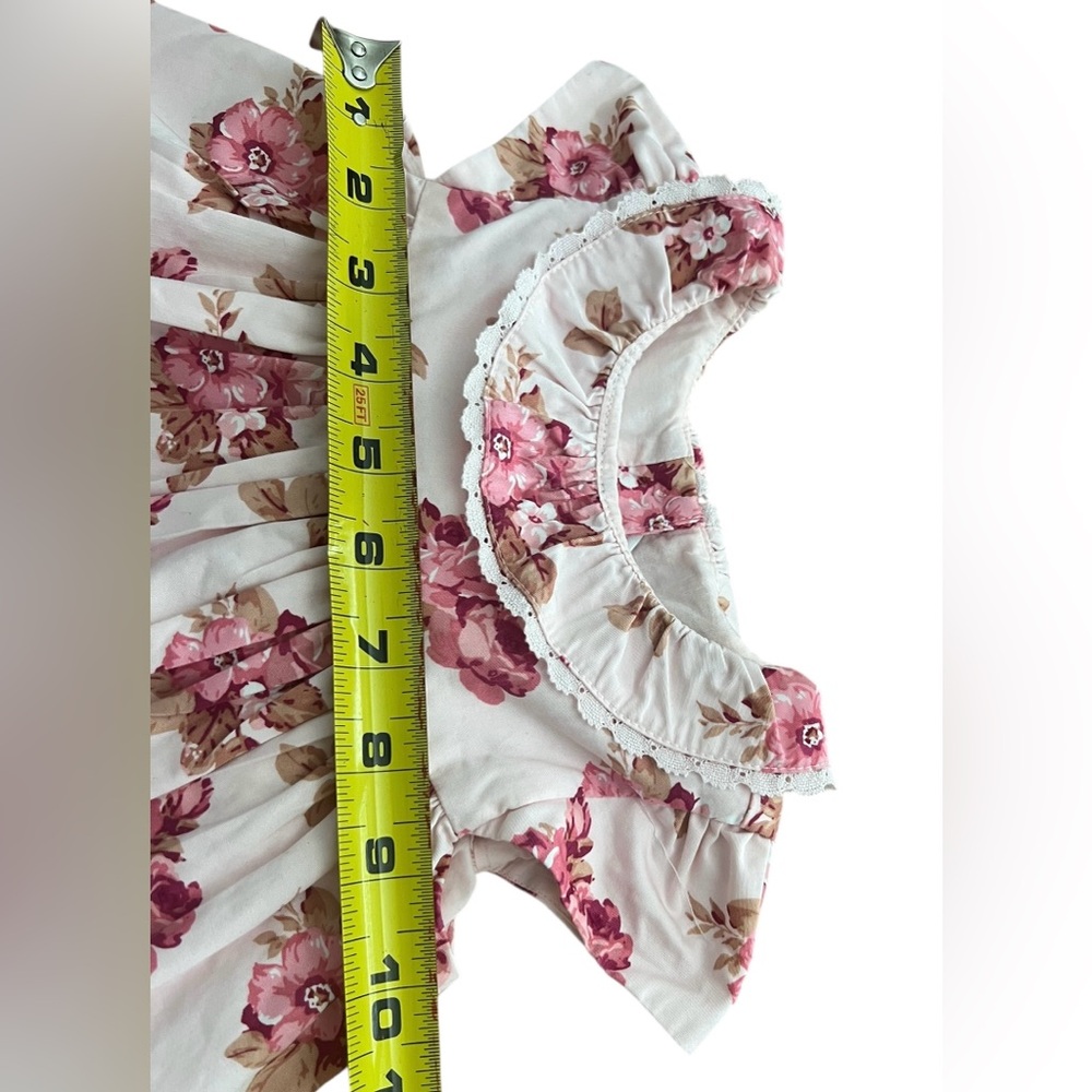 Janie And Jack Dress Girls 12-18 Months Pink Floral Bow Ruffle Cotton Party - Picture 9 of 9